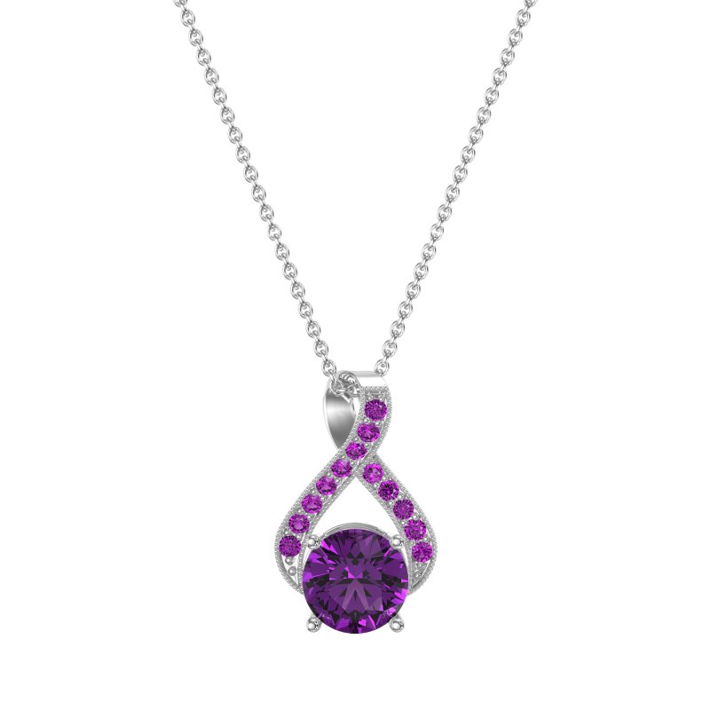 Infinity Halo Solitaire Necklace