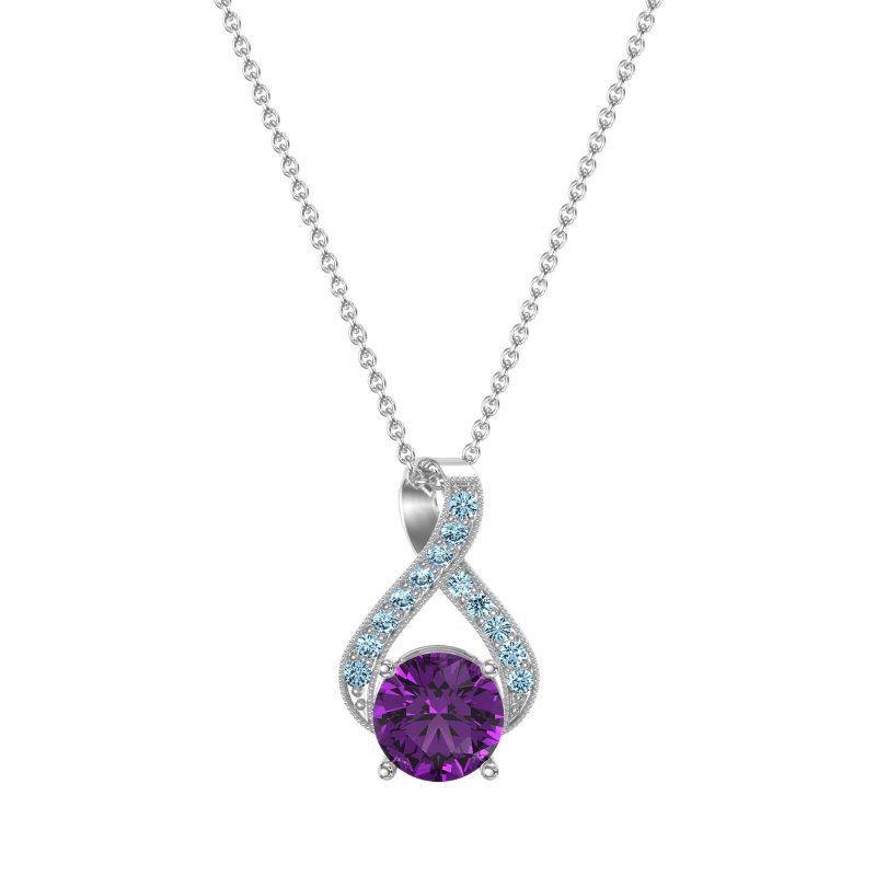 Infinity Halo Solitaire Necklace