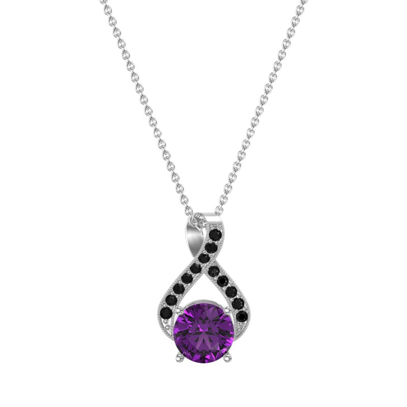 Infinity Halo Solitaire Necklace