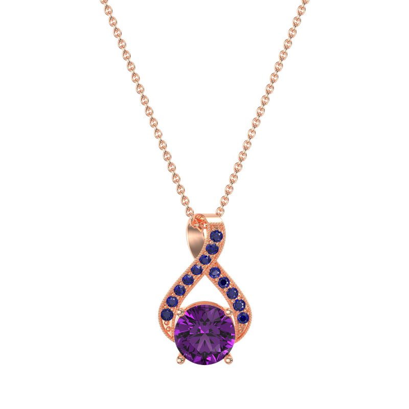 Infinity Halo Solitaire Necklace