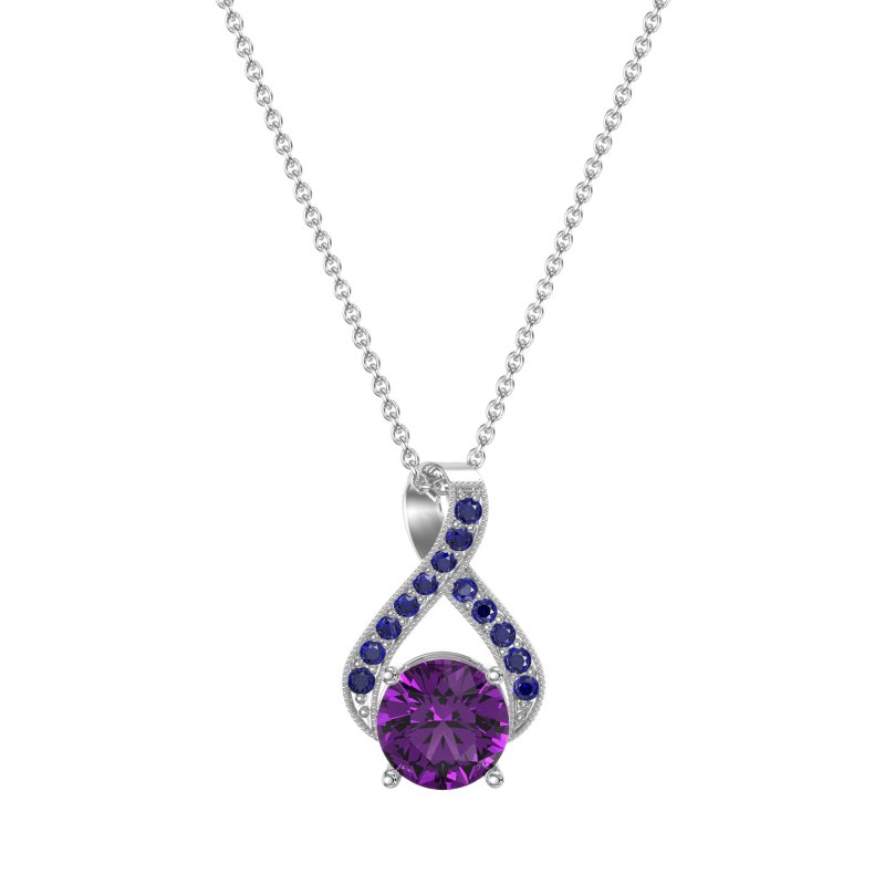 Infinity Halo Solitaire Necklace