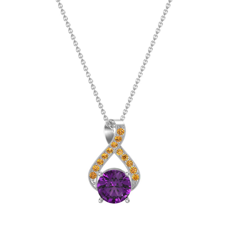Infinity Halo Solitaire Necklace