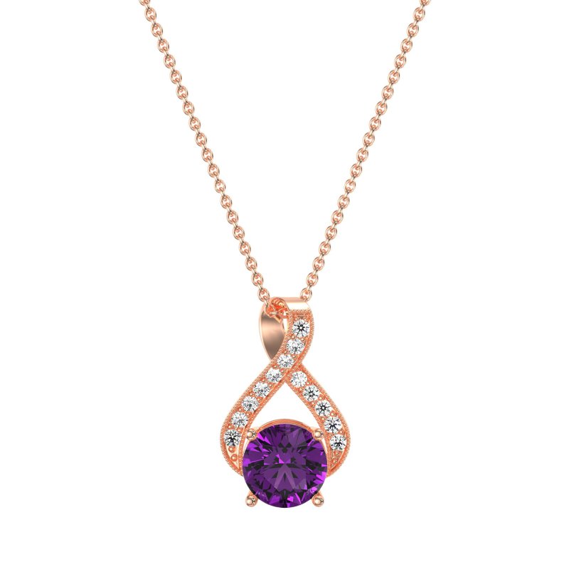 Infinity Halo Solitaire Necklace