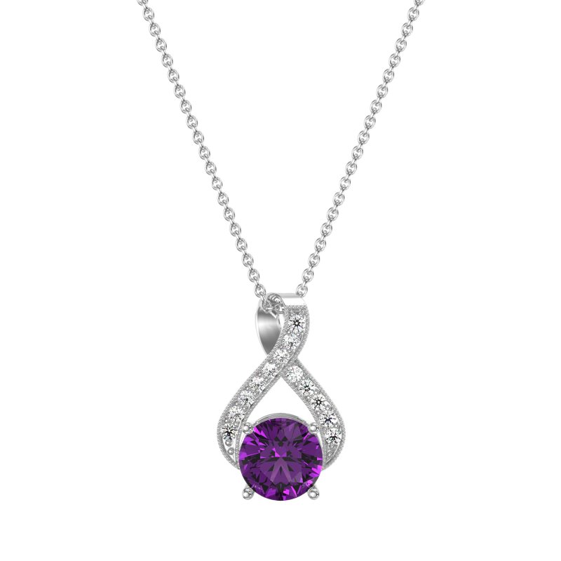 Infinity Halo Solitaire Necklace