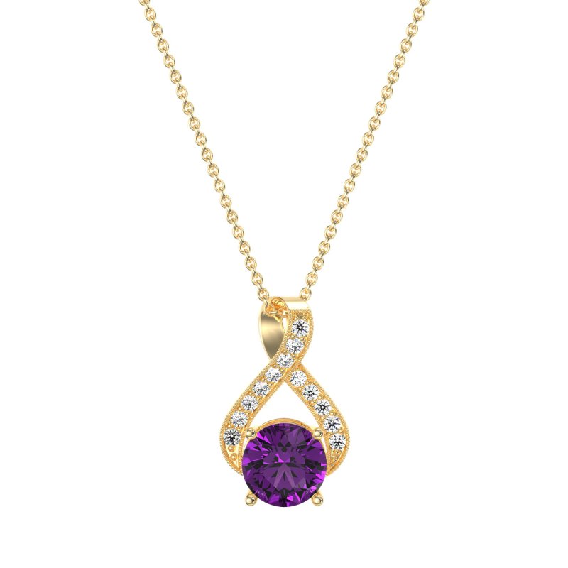 Infinity Halo Solitaire Necklace