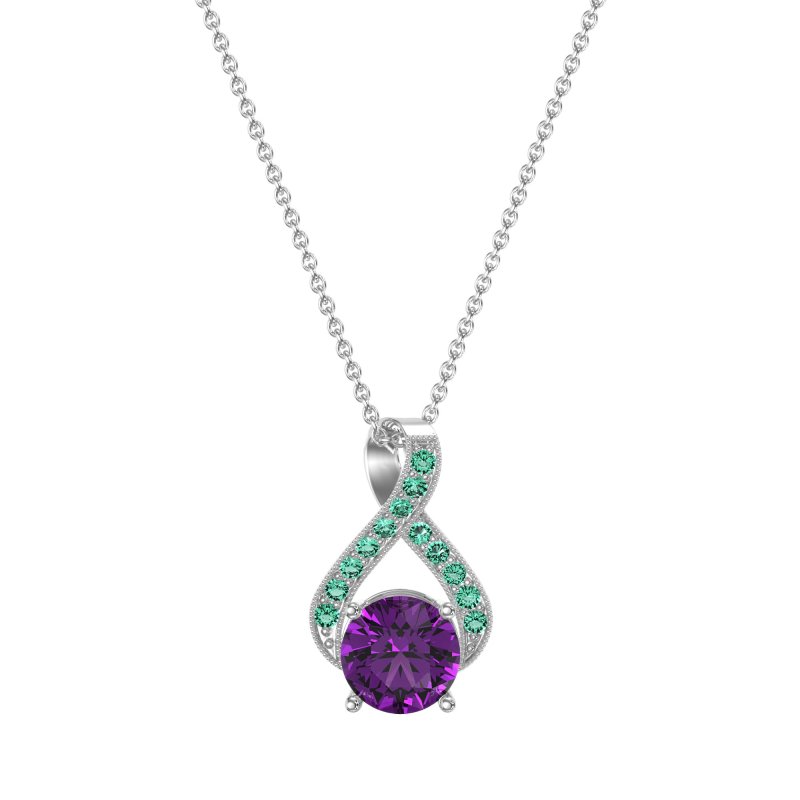 Infinity Halo Solitaire Necklace