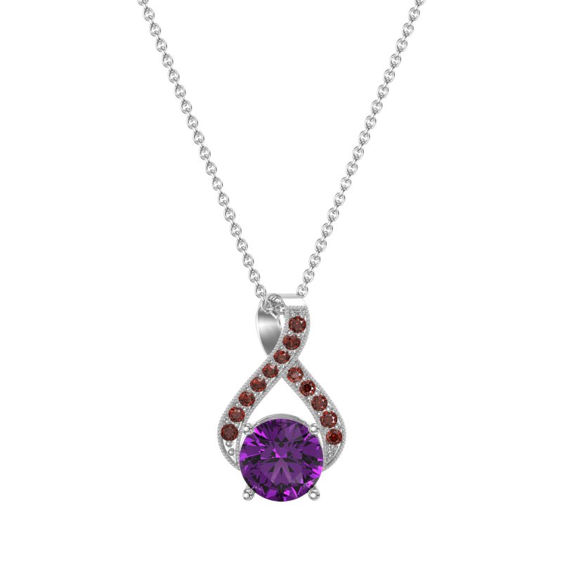 Infinity Halo Solitaire Necklace