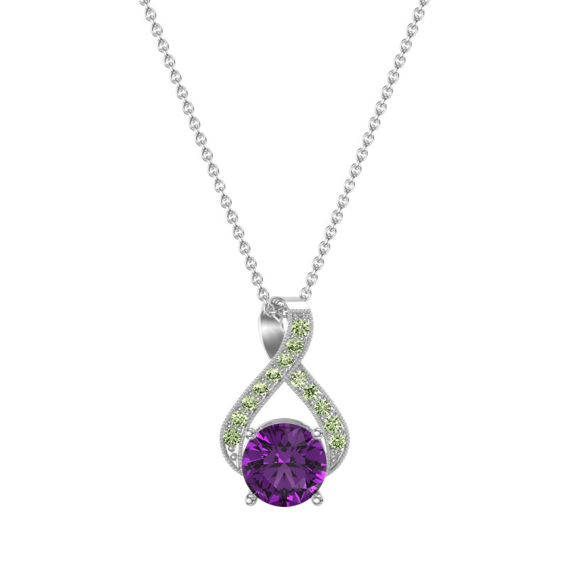 Infinity Halo Solitaire Necklace