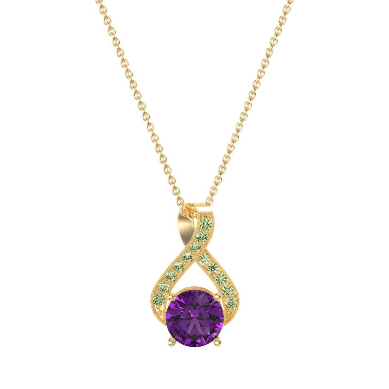 Infinity Halo Solitaire Necklace