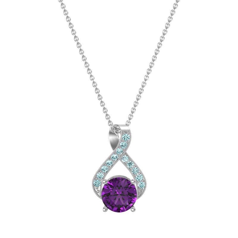 Infinity Halo Solitaire Necklace