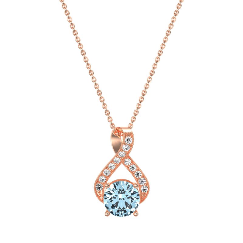 Infinity Halo Solitaire Necklace