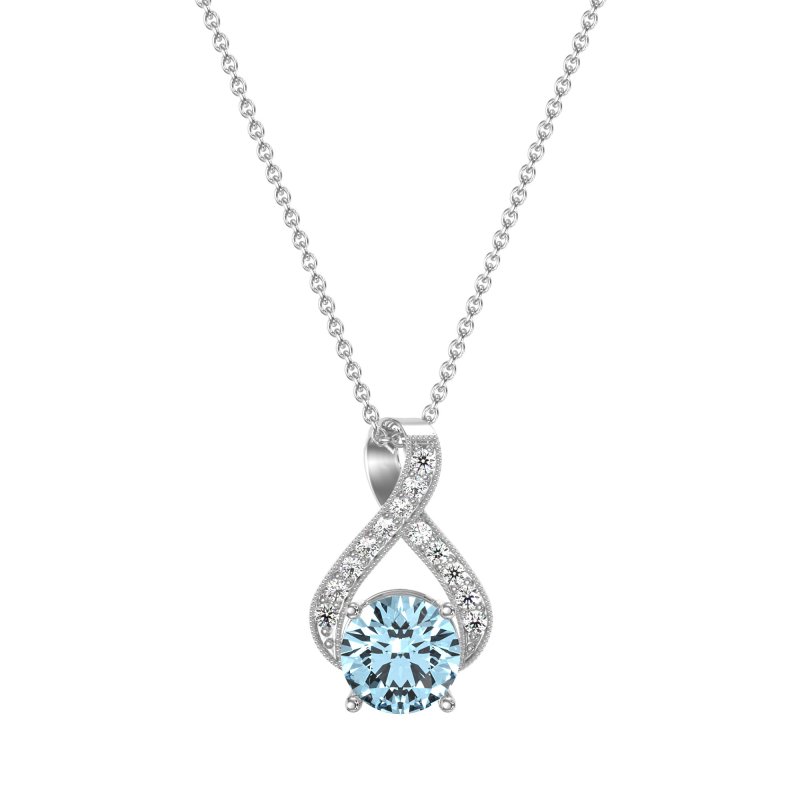 Infinity Halo Solitaire Necklace