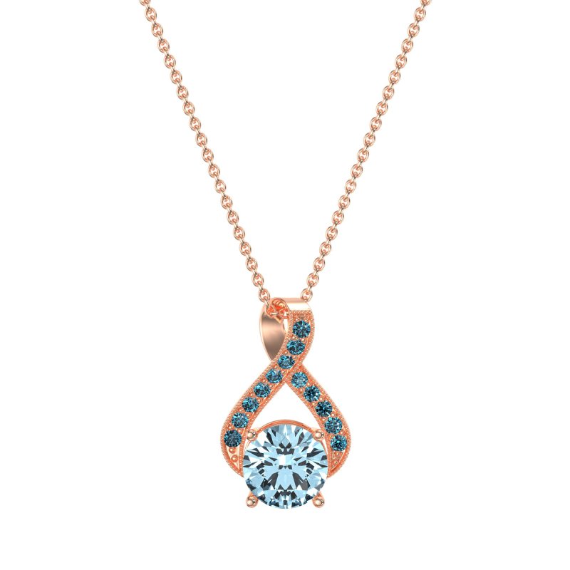 Infinity Halo Solitaire Necklace