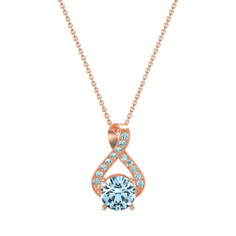 Infinity Halo Solitaire Necklace