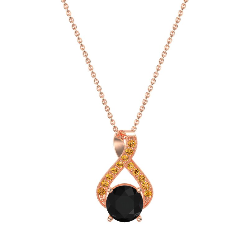 Infinity Halo Solitaire Necklace