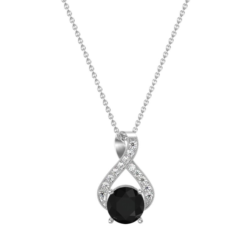 Infinity Halo Solitaire Necklace