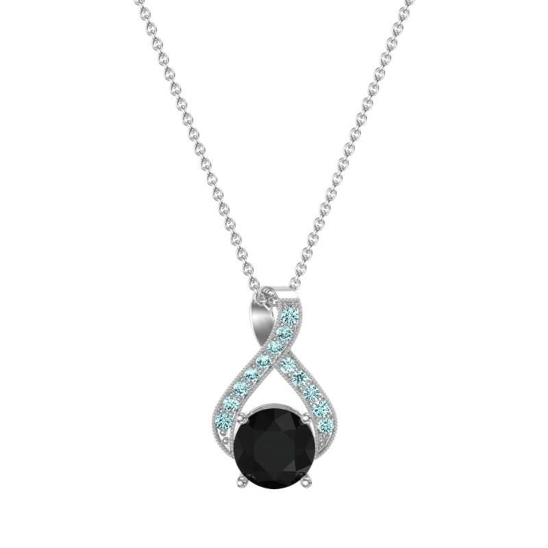 Infinity Halo Solitaire Necklace
