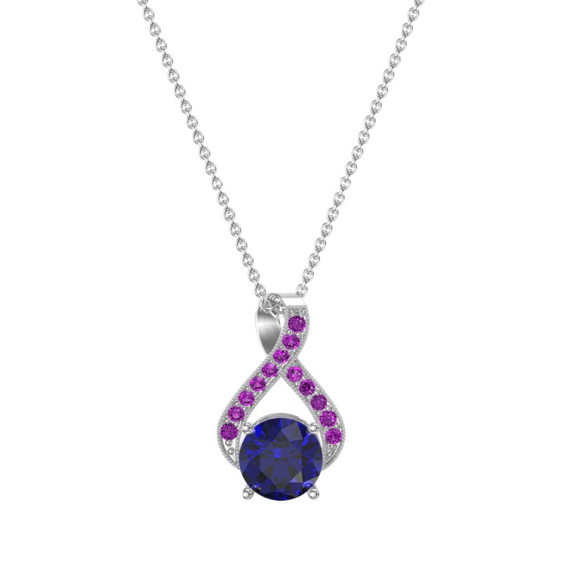 Infinity Halo Solitaire Necklace