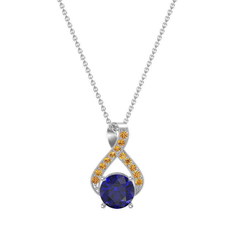 Infinity Halo Solitaire Necklace
