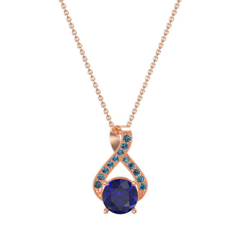 Infinity Halo Solitaire Necklace