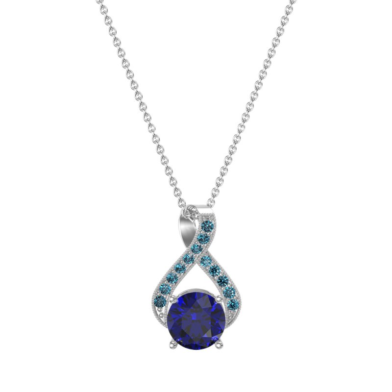 Infinity Halo Solitaire Necklace