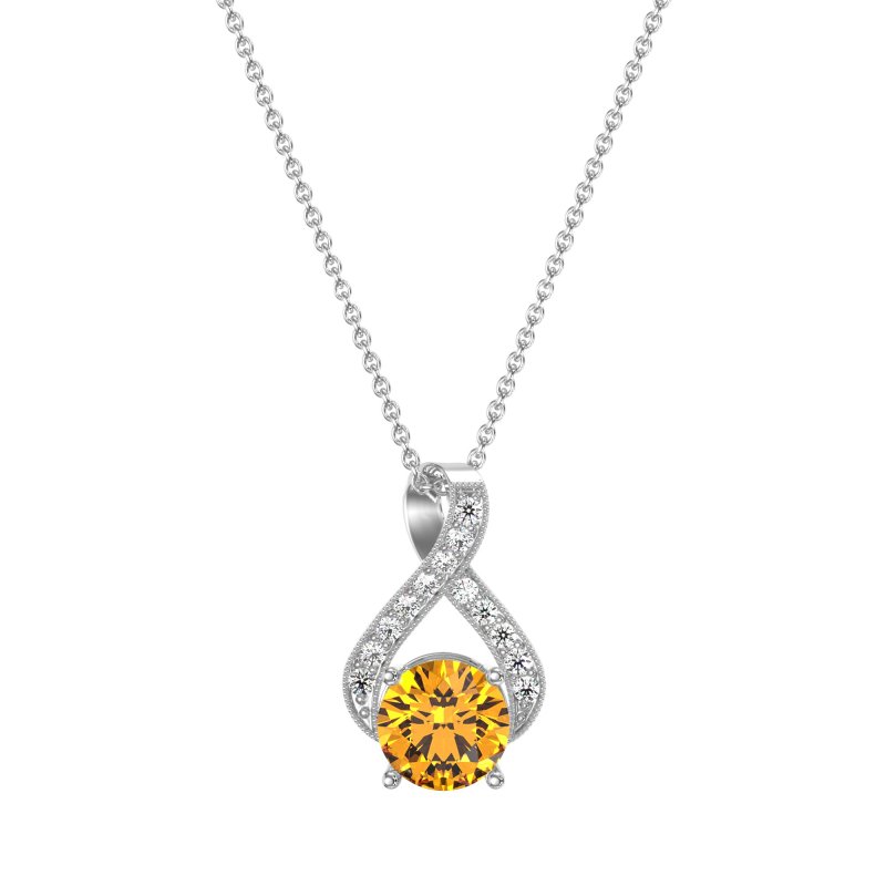 Infinity Halo Solitaire Necklace