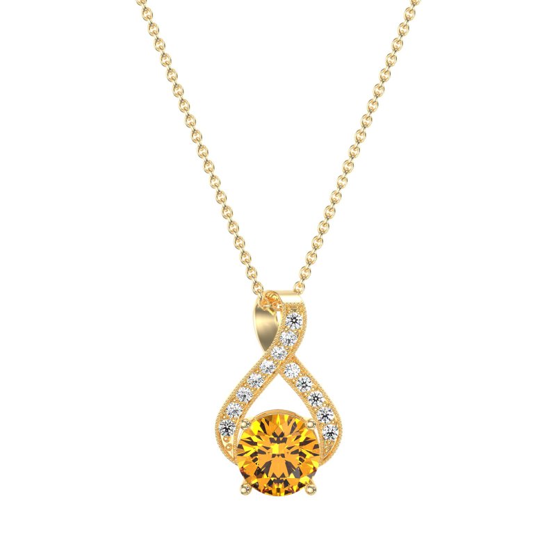 Infinity Halo Solitaire Necklace