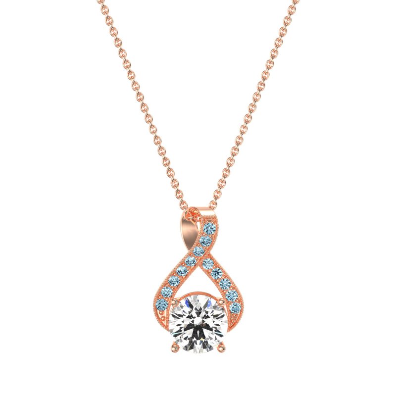 Infinity Halo Solitaire Necklace
