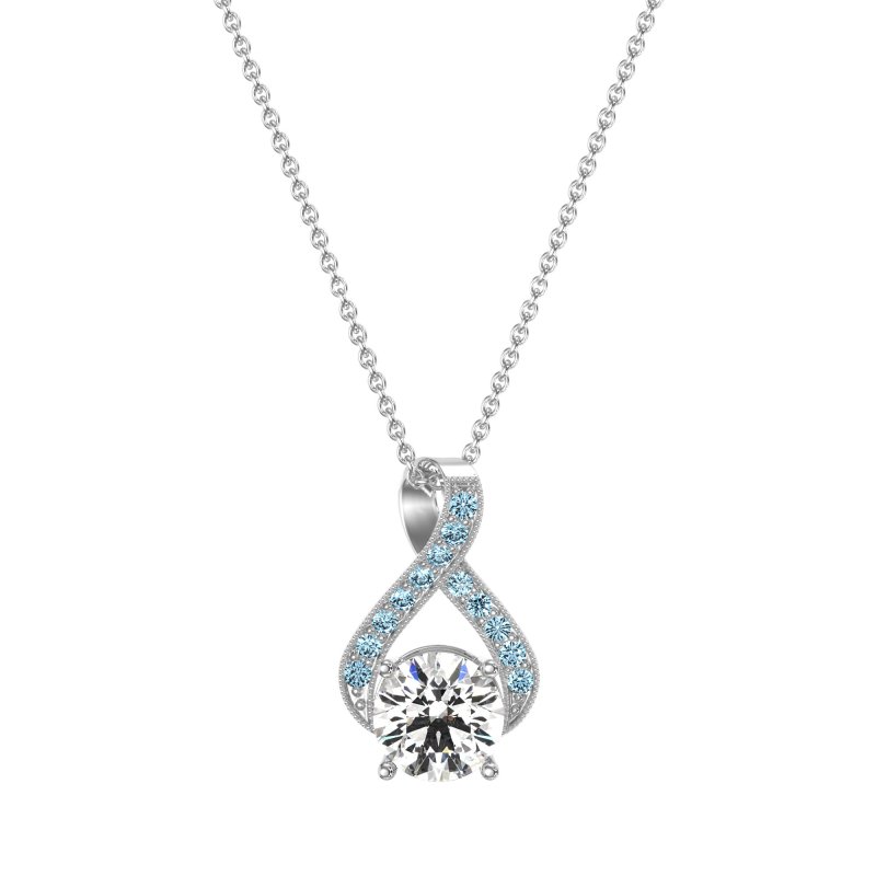 Infinity Halo Solitaire Necklace
