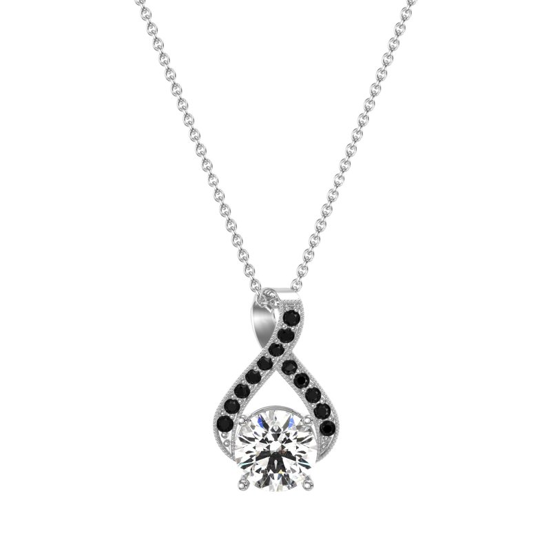 Infinity Halo Solitaire Necklace
