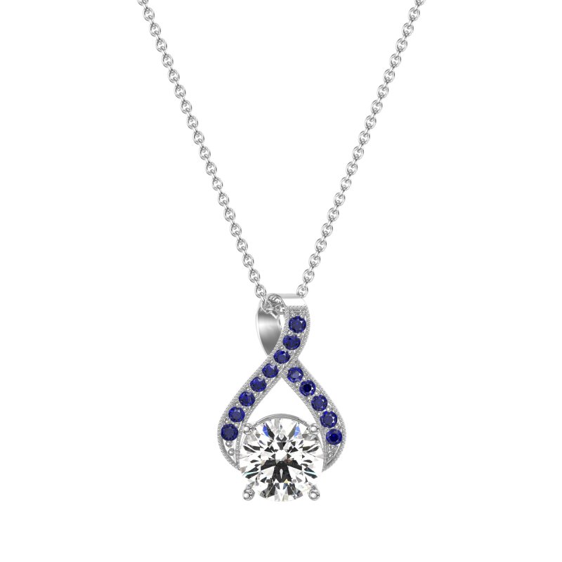 Infinity Halo Solitaire Necklace