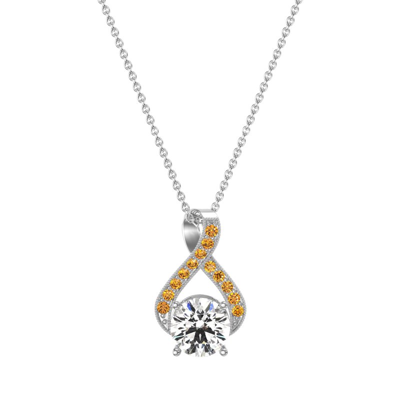 Infinity Halo Solitaire Necklace