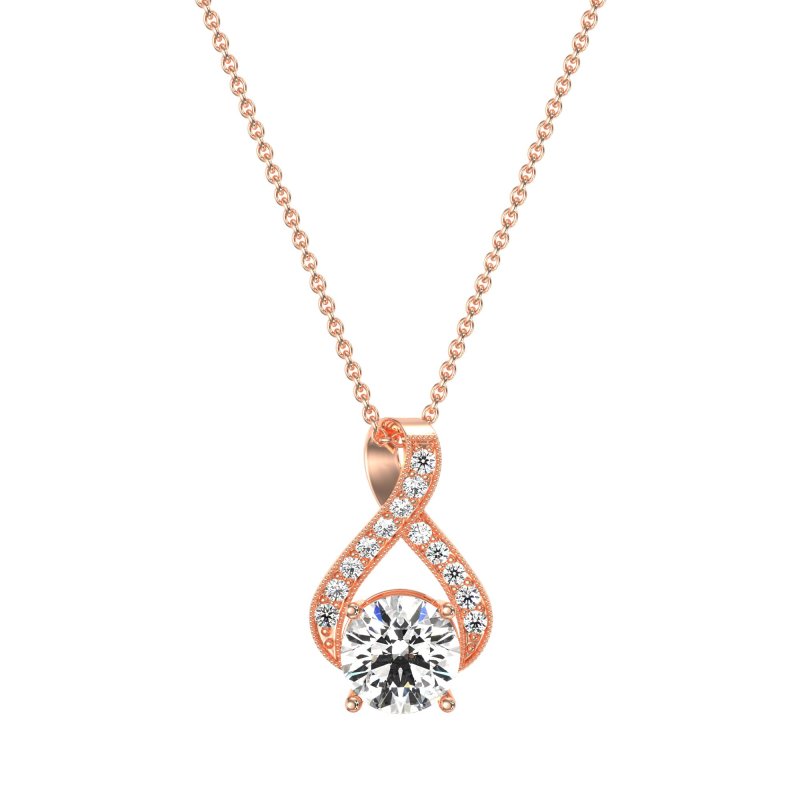 Infinity Halo Solitaire Necklace