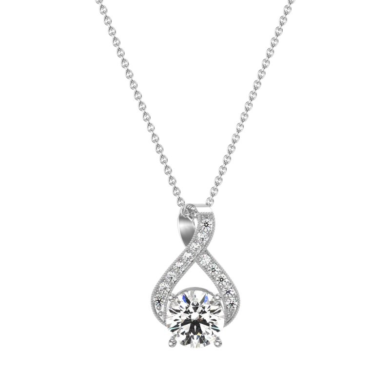 Infinity Halo Solitaire Necklace