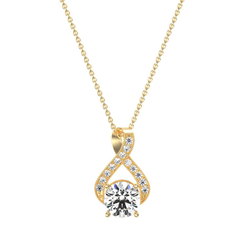 Infinity Halo Solitaire Necklace