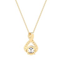 Infinity Halo Solitaire Necklace