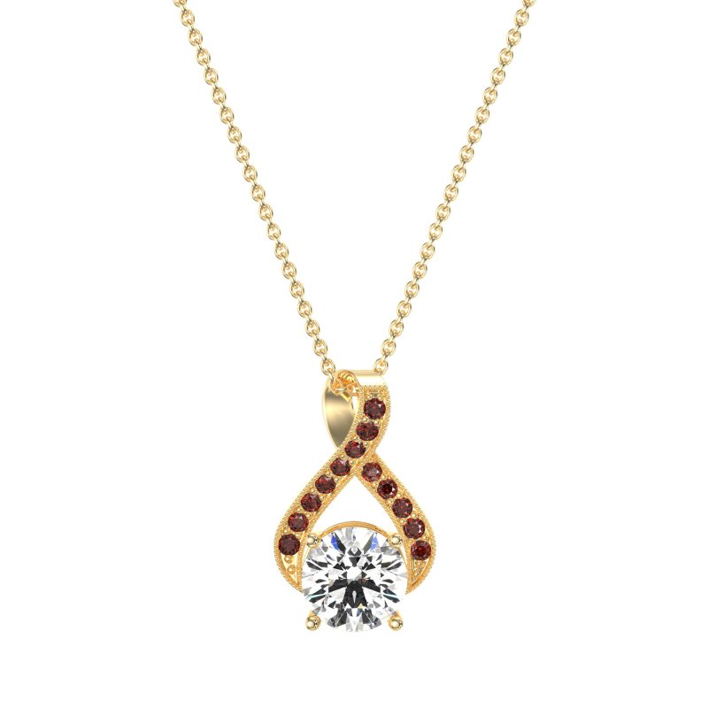 Infinity Halo Solitaire Necklace