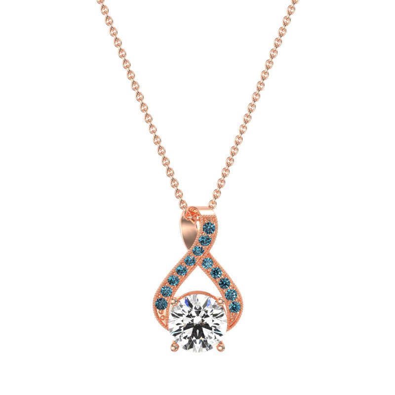 Infinity Halo Solitaire Necklace