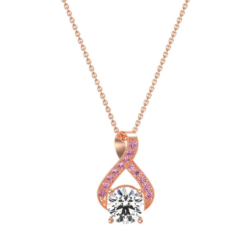 Infinity Halo Solitaire Necklace