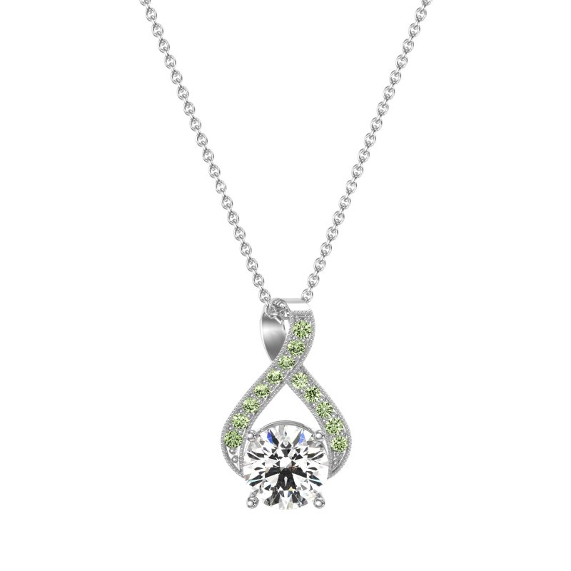 Infinity Halo Solitaire Necklace