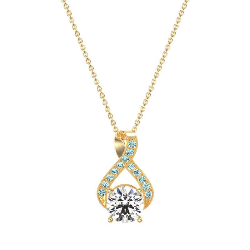 Infinity Halo Solitaire Necklace