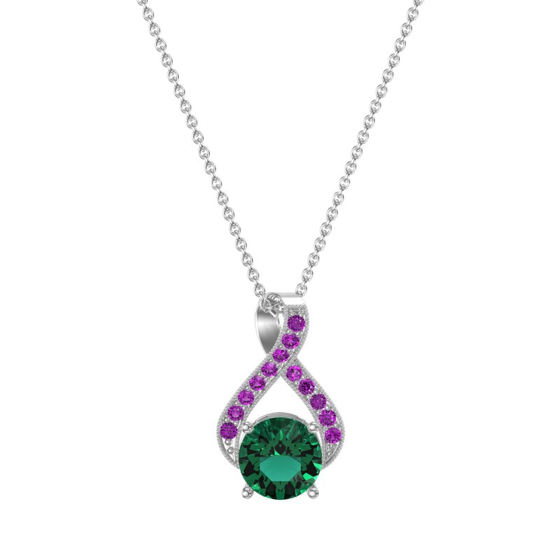 Infinity Halo Solitaire Necklace