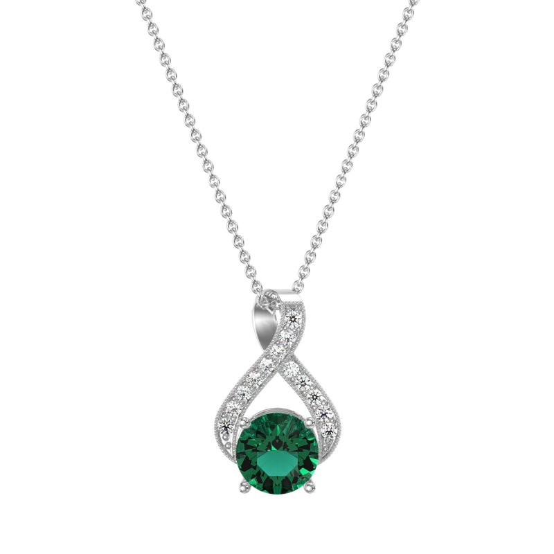 Infinity Halo Solitaire Necklace