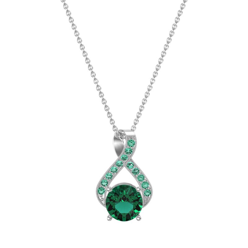 Infinity Halo Solitaire Necklace