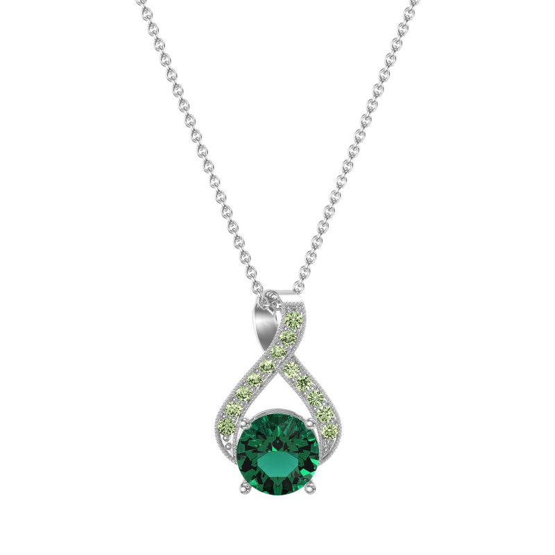 Infinity Halo Solitaire Necklace