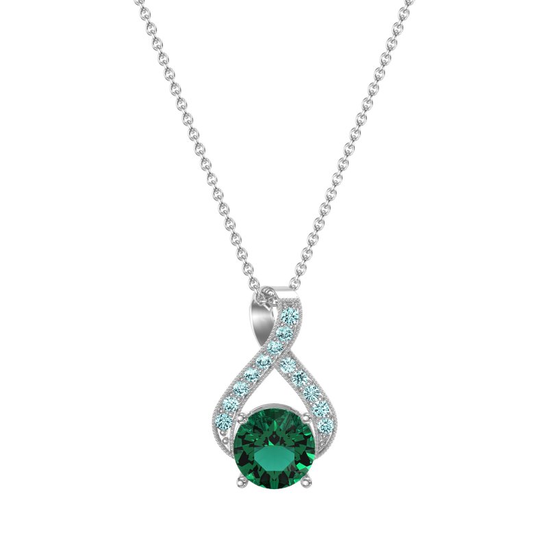 Infinity Halo Solitaire Necklace