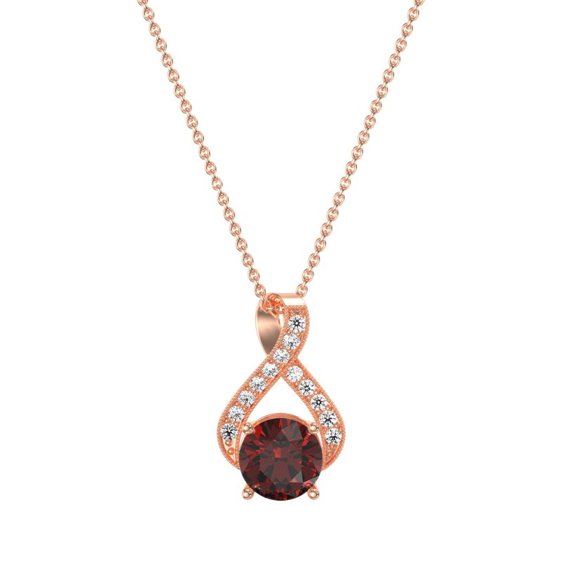 Infinity Halo Solitaire Necklace