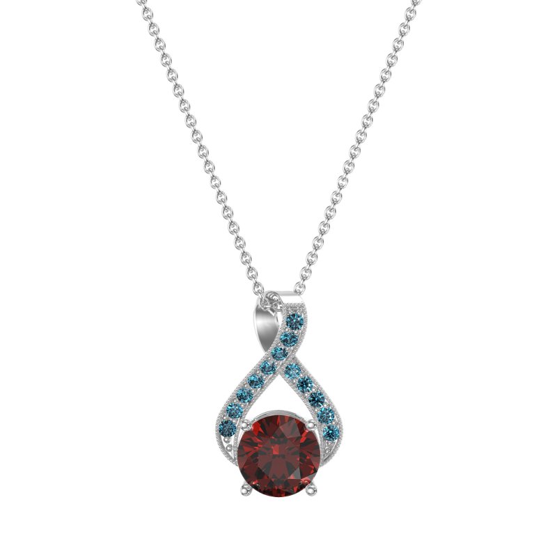 Infinity Halo Solitaire Necklace