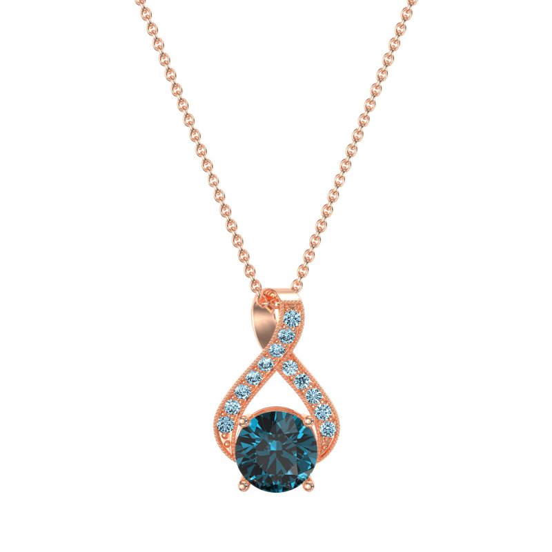 Infinity Halo Solitaire Necklace