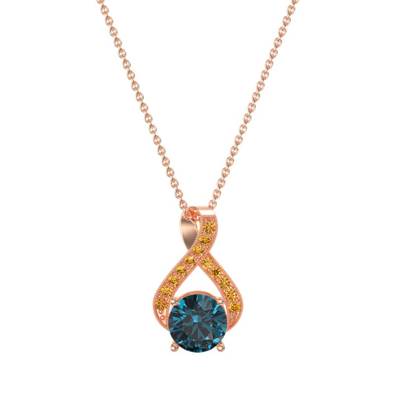 Infinity Halo Solitaire Necklace